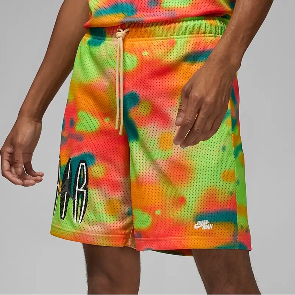 Jordan Athletic Shorts Red and Orange Vibrant Design